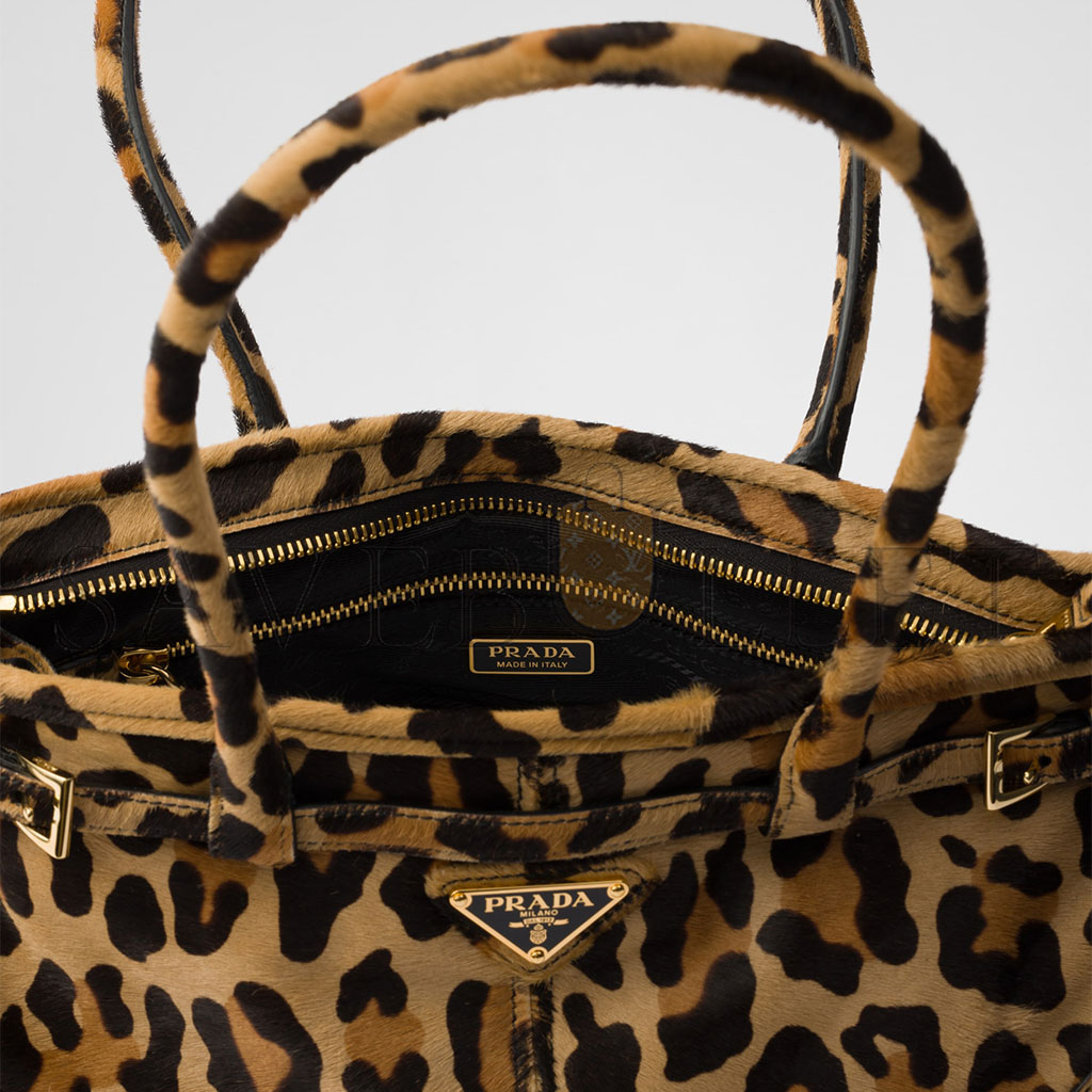 Pra*a medium printed leather handbag 1ba426 (32*15.5*12cm)